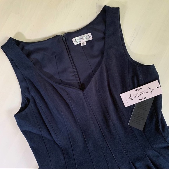 NWT Nanette Lepore • Fit & Flare Cocktail Mini Dress in Navy, Sleeveless, Size 2 - Picture 3 of 7
